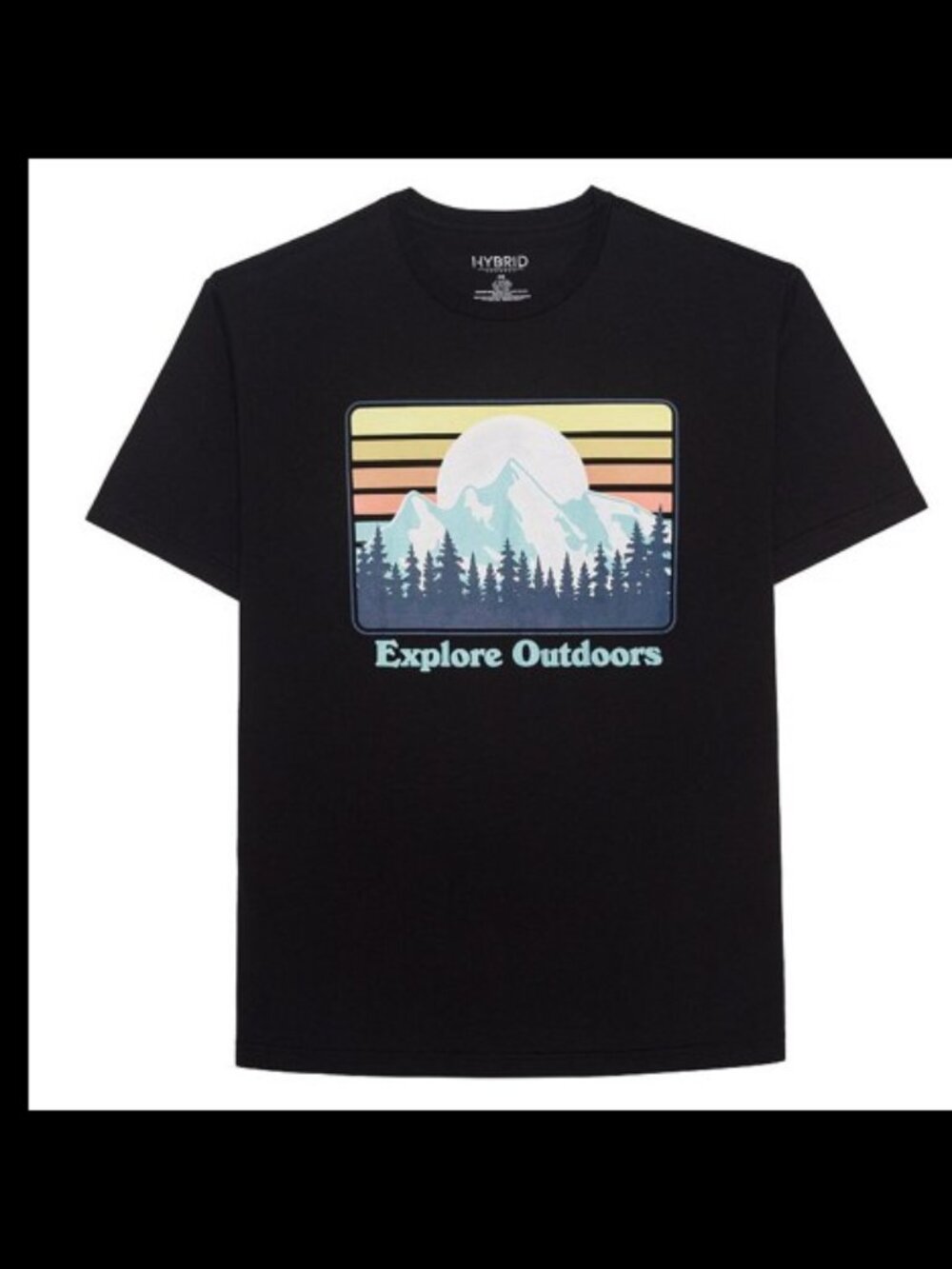 Hybrid Big & Tall "Explore Outdoors" Graphic Tee, Men's, Size: 4XB, Black